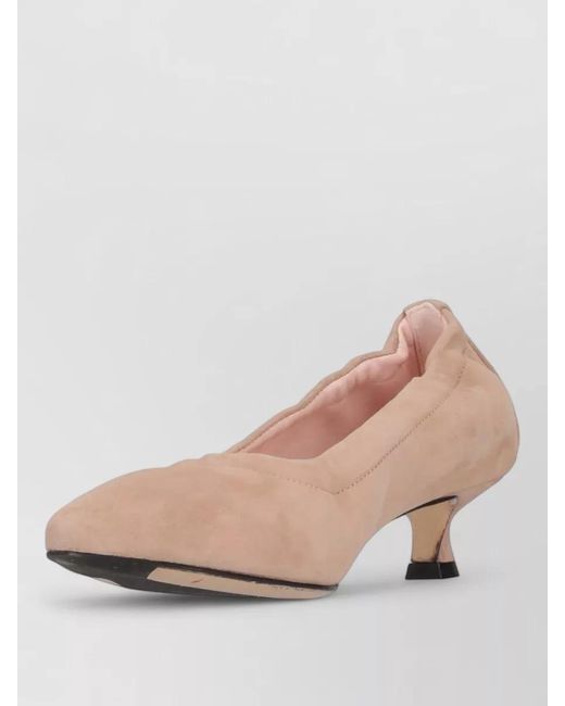 LA ROSE Pink Pointed Toe Kitten Heel Pumps Suede Finish