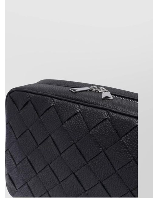 Bottega Veneta Black Woven Rectangular Shoulder Bag for men