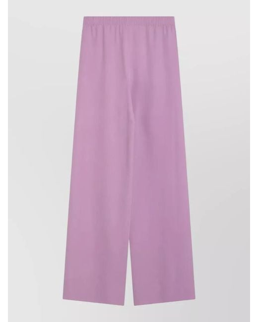Valentino Purple Wide Leg Tailored Trousers High Waist