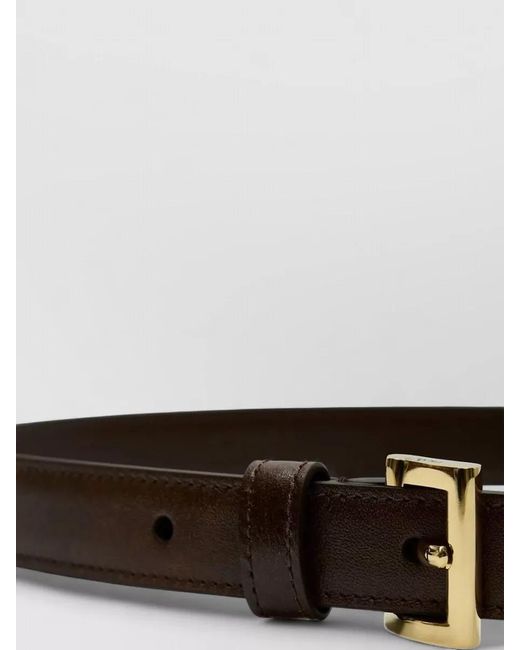 Prada White Slim Leather Belt Logo Detail