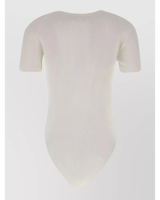 Vivienne Westwood White Crew Neck Top Orb Embellishment Stretch