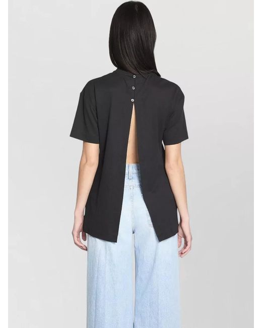 Jacquemus Black Jersey Top Exposed Back Draped Panels