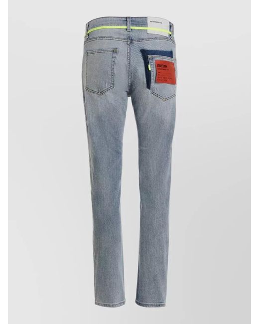Department 5 Blue Skeith Jeans Straight Leg Five Pocket Belt Loops for men