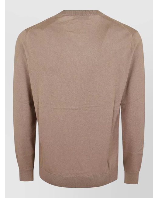 Ballantyne Brown V Neck Sweater Argyle Pattern Ribbed Trims for men