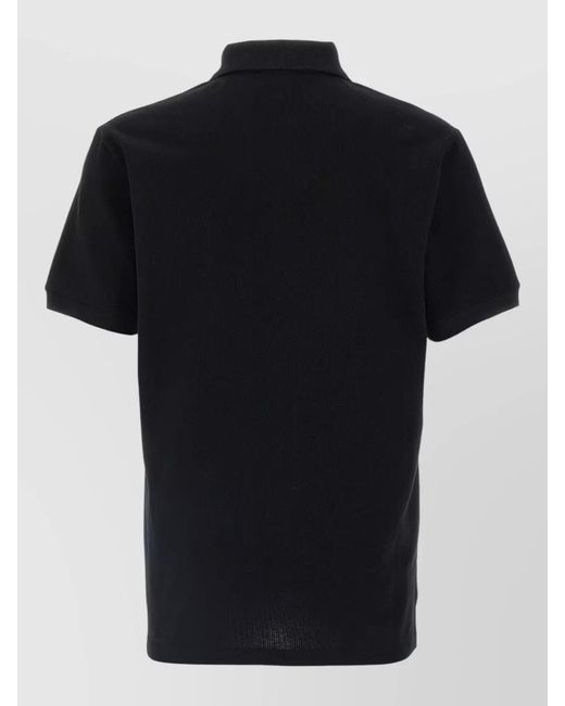 McQueen Black Cotton Piqué Short-Sleeve Polo Shirt for men