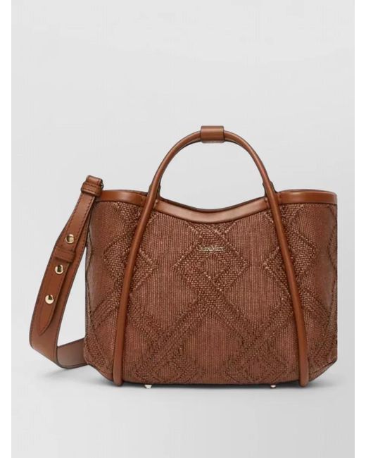 Max Mara Brown Extra Small Marine Bucket Bag Fabric