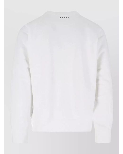 Sacai Metallic Crew Neck Graphic Print Relaxed Sweatshirt