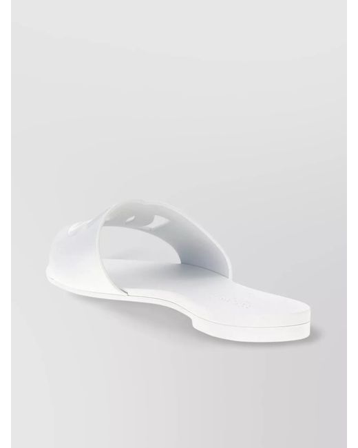 Dolce & Gabbana White "Sunshine" Open Toe Flat Sole Sandals