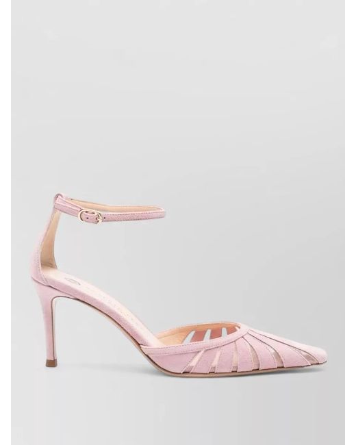Roberto Festa Pink High Heel Pumps Cut Out Nylon Silk