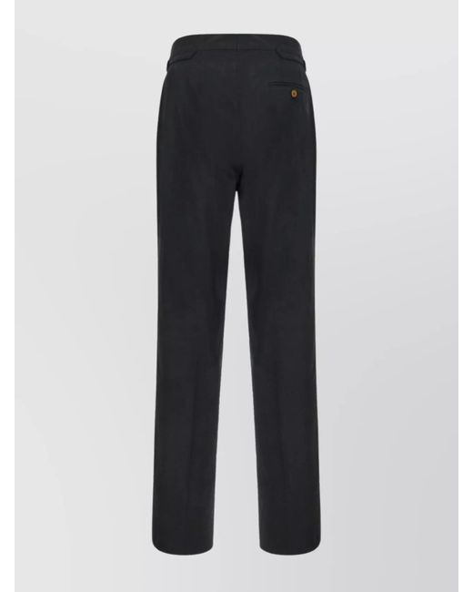 Vivienne Westwood Blue Cotton Pleated Straight-Leg Trousers for men