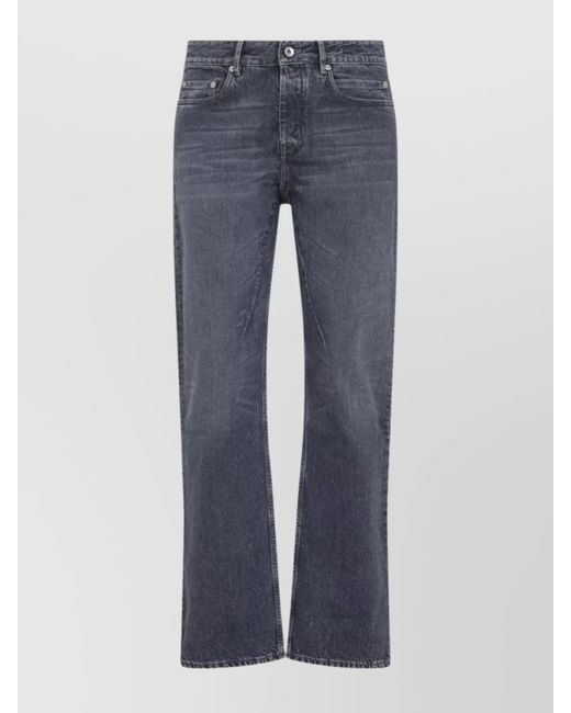 Rick Owens Blue Fog Cut Jeans Contrast Stitching for men