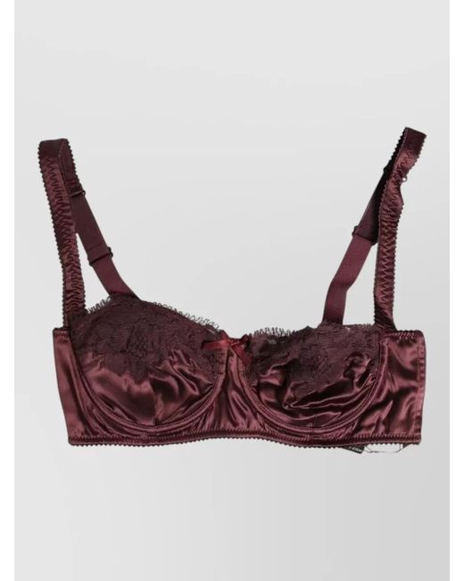 Dolce & Gabbana Purple Silk Underwired Balconette Bra