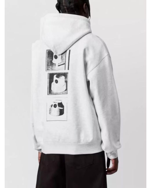 Carhartt White Logo Hoodie Silk Nylon Blend for men