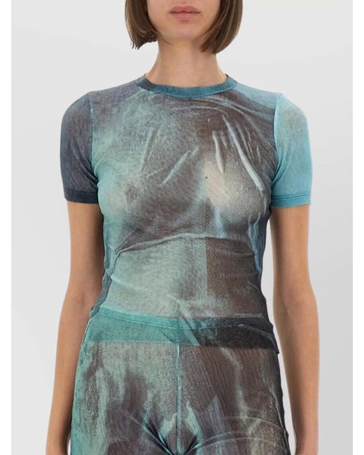 Jean Paul Gaultier Blue Mesh Water Print Baby T-Shirt