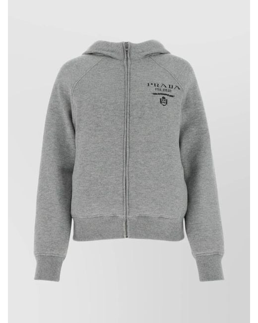 Prada Gray Cashmere Oversized Down Jacket
