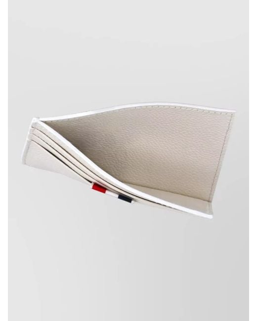 Thom Browne White Textured Finish Keyring And Card Holder