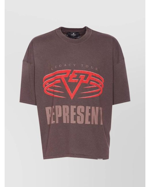 Represent Purple Organic Cotton And Hemp Printed Short-Sleeve T-Shirt for men