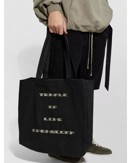 Rick Owens Black Drkshdw Baseball Tote Bag Top Handles