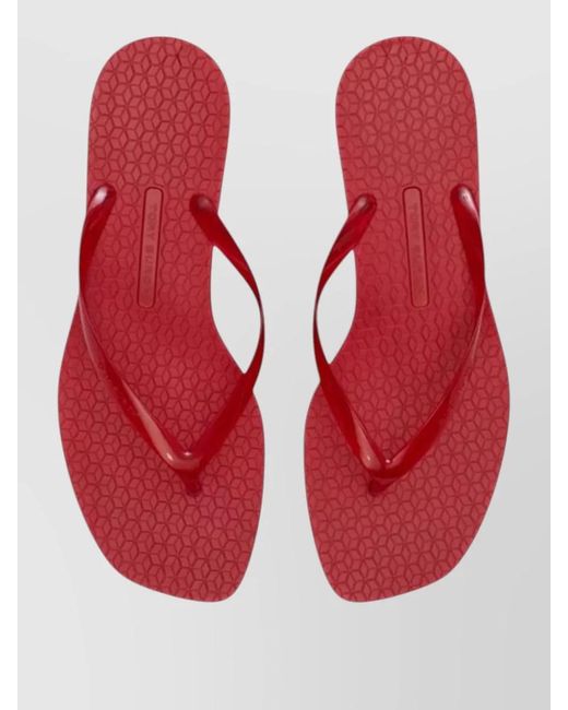 Tory Burch Red Jelly Heel Flip Flops 40Mm Height
