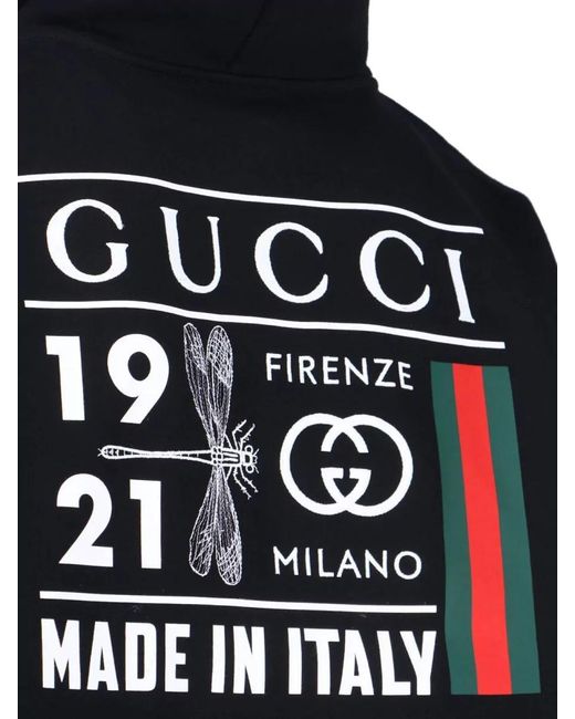Gucci Blue Logo-Print Hooded Sweatshirt for men