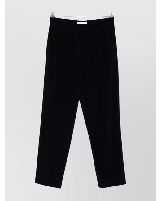 Circolo 1901 Black Corduroy Cropped Trousers
