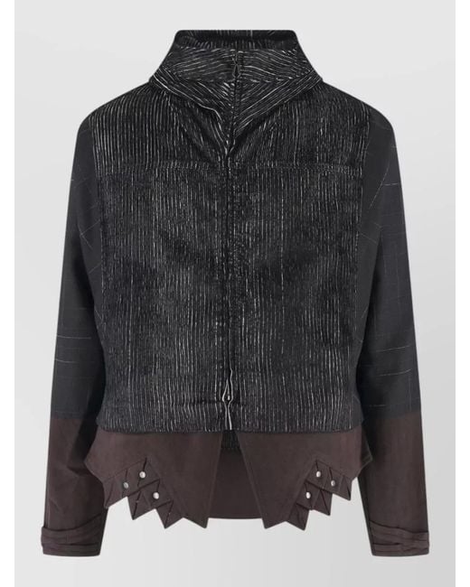 Kiko Kostadinov Black Casual Coat Contrasting Panels Decorative Buttons for men