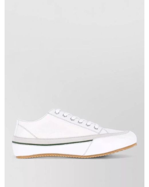 Maison Margiela White Cotton Low Top Lace-Up Sneakers for men