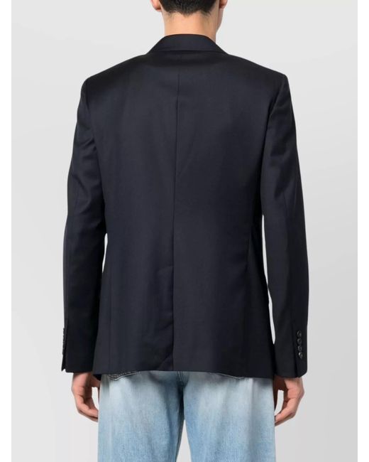 Lanvin Blue Wool Button-Fastening Blazer Dart Detailing for men