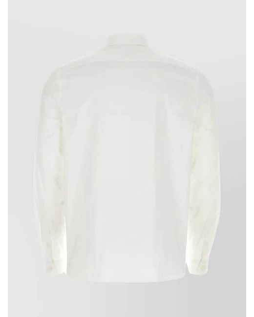 Prada White Stretch Poplin Shirt for men