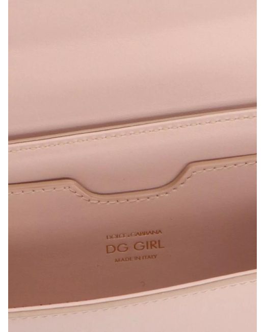Dolce & Gabbana Pink Dg Girls Lambskin Crossbody Bag