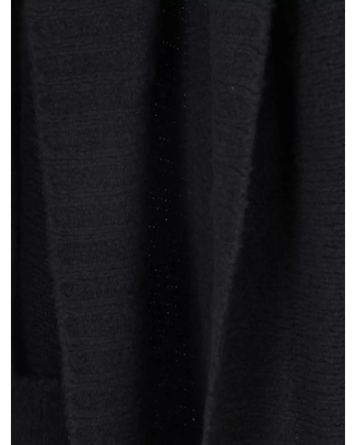 Rick Owens Black Lounge Crewneck Top Long Sleeves Pockets