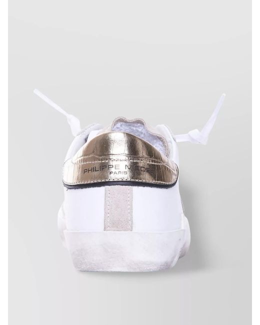 Philippe Model White Leather Low-Top Sneakers