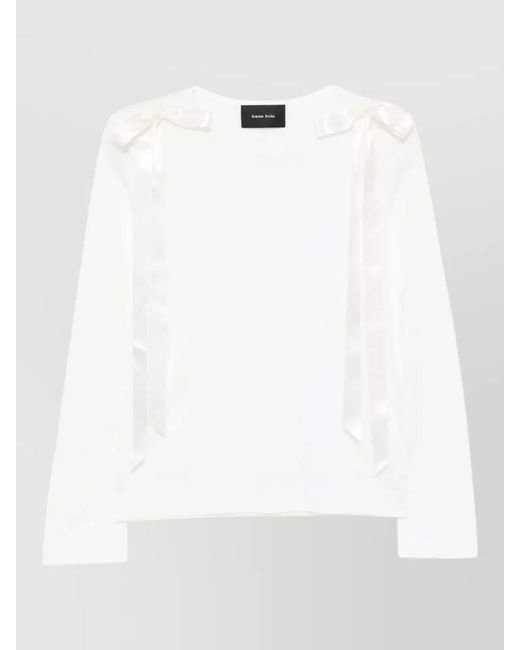 Simone Rocha White Long-Sleeve Blouse