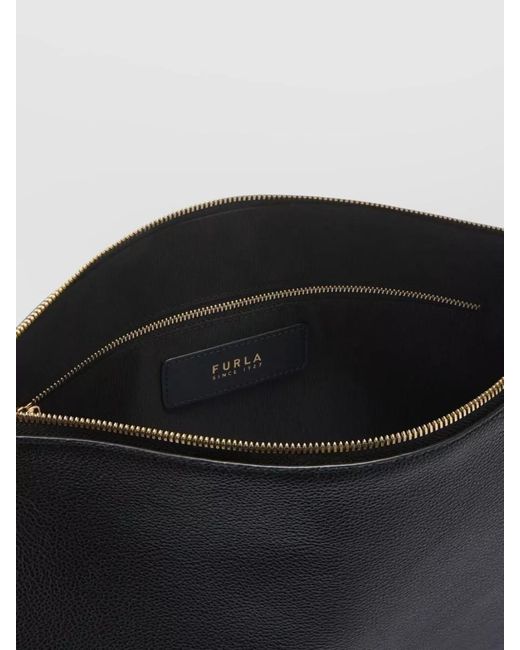 Furla Black Shoulder Bag Tone Hardware Adjustable Strap