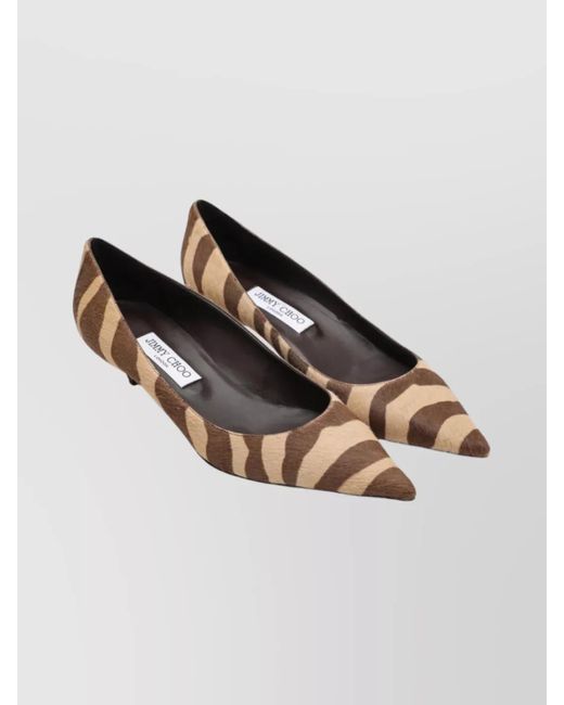 Jimmy Choo Brown 35Mm Zebra-Print Pointed Pumps