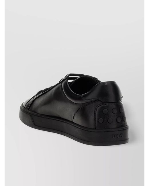 Tod's Black Leather Low-Top Sneakers for men
