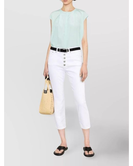 Dondup White Cropped Denim Jeans