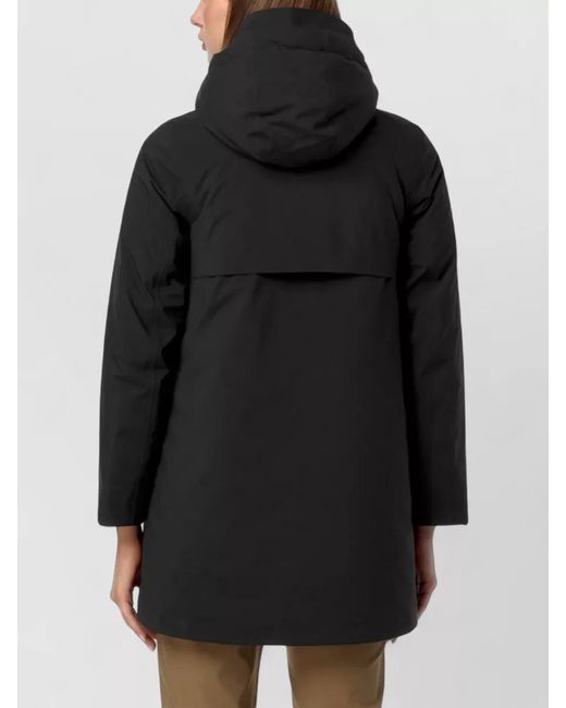 K-Way Black Mathiel Hooded Long Padded Jacket
