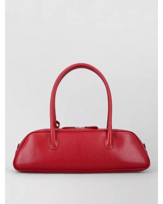Magda Butrym Red Brigitte Trapeze Shoulder Bag Flower Charm