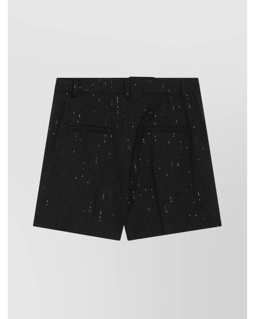 Max Mara Black Sequin Tailored Shorts