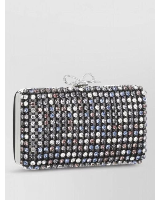 Self-Portrait Gray The Bow Clutch Bag