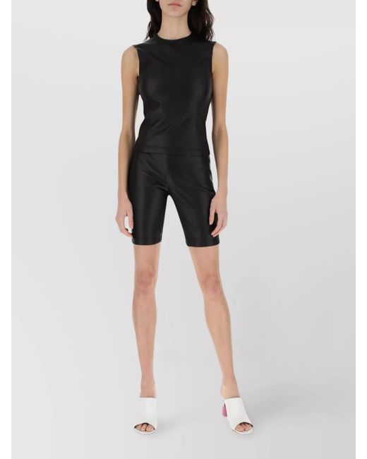 Loewe Black Lamb Leather Crew-Neck Top