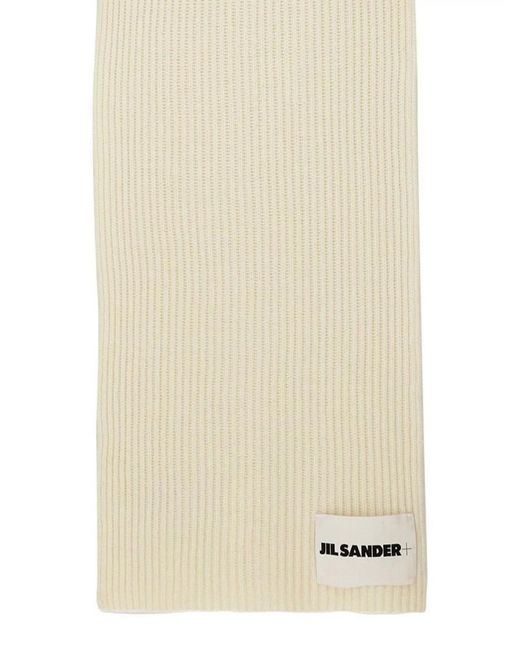 Jil Sander White Wool Scarf for men