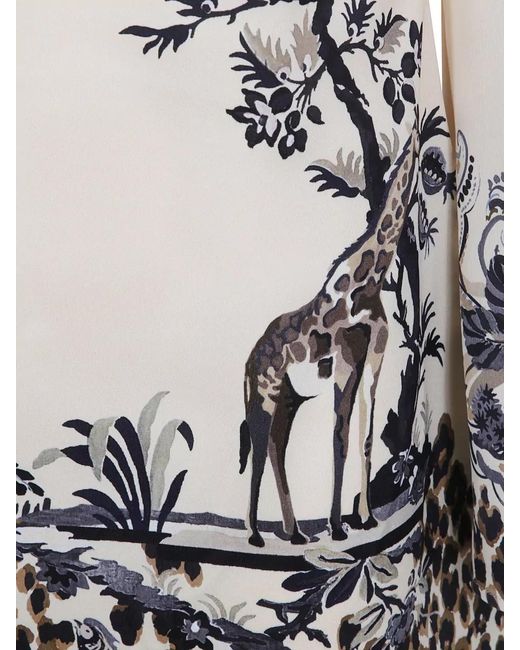 Etro Gray Printed Mini Dress