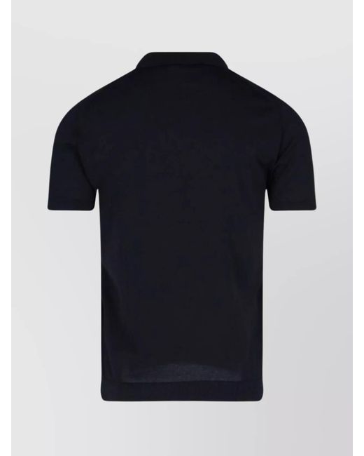 John Smedley Blue Cotton Short-Sleeve Polo Shirt for men