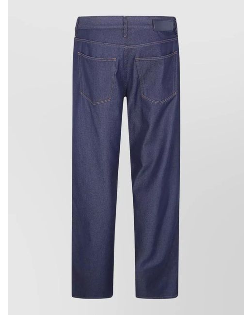 Giorgio Armani Blue Straight Denim Trousers Belt Loops Back Pockets for men