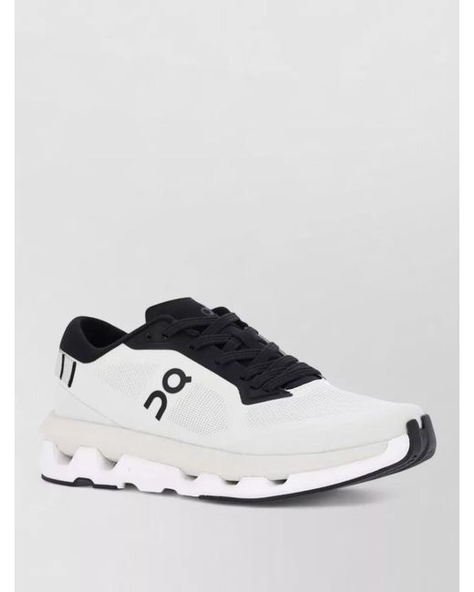 On Shoes White Mesh Upper Low Top Rubber Outsole Sneakers