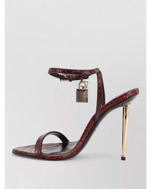 Tom Ford Multicolor Laminated Leather Sandals Iconic Padlock Design