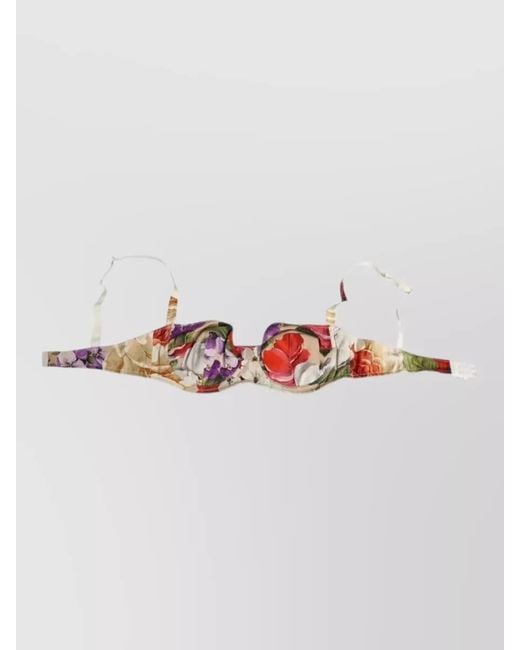 Dolce & Gabbana Multicolor Floral Balconette Bra Semi Padded Underwear