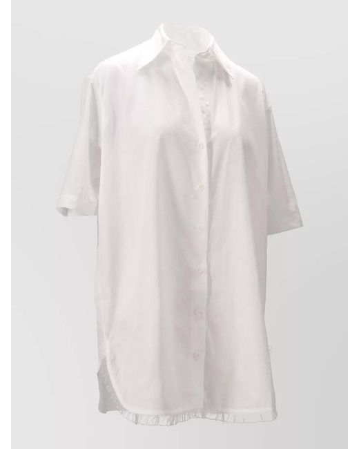Niccolò Pasqualetti White Douglas Short Sleeve Cotton Poplin Shirt